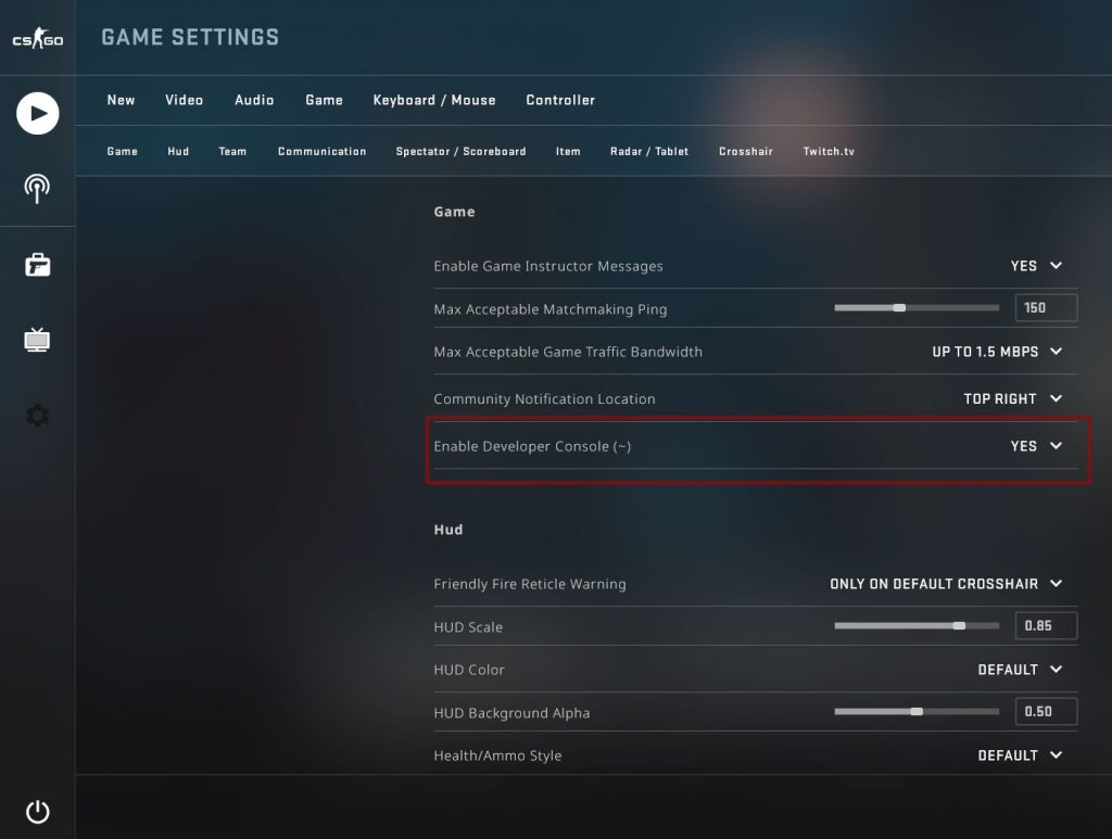 How To Activate And Enable The Developer Console In Cs Go Prosettings