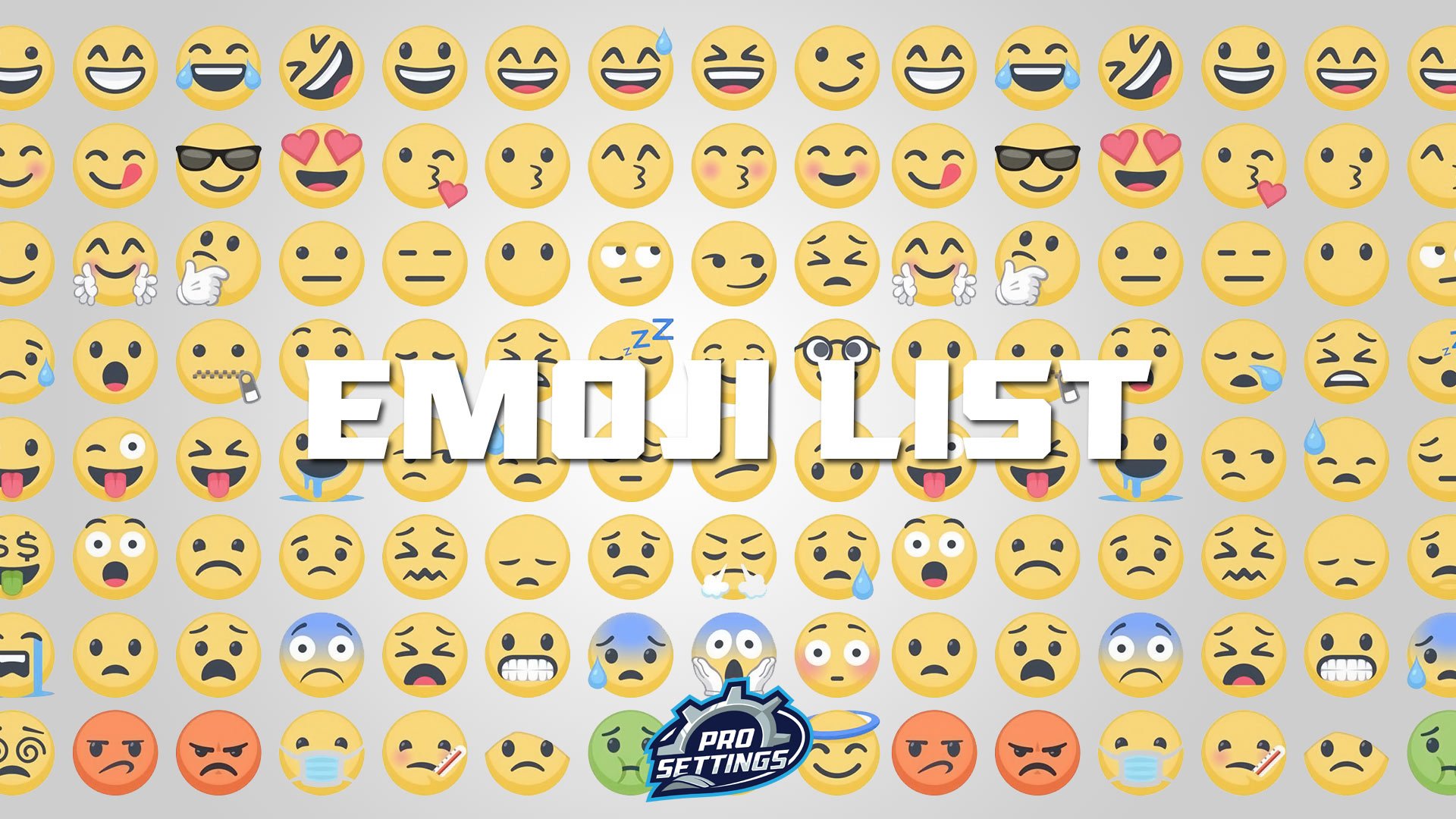 Full List Of Emojis Prosettings Com