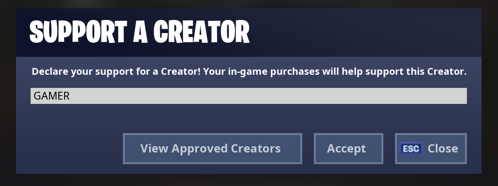 how to become part of the support a creator program - fortnite custom matchmaking codes discord