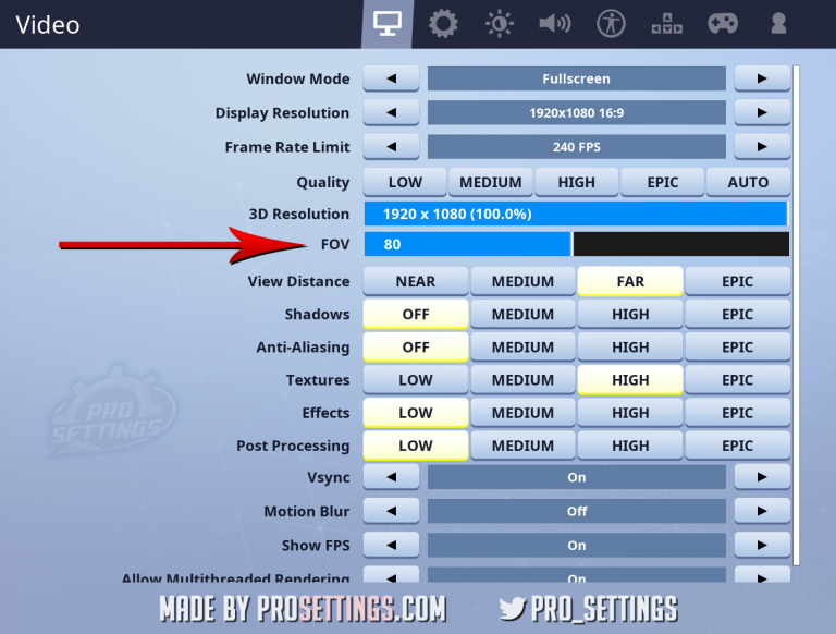 Fortnite FOV Slider - ProSettings.com